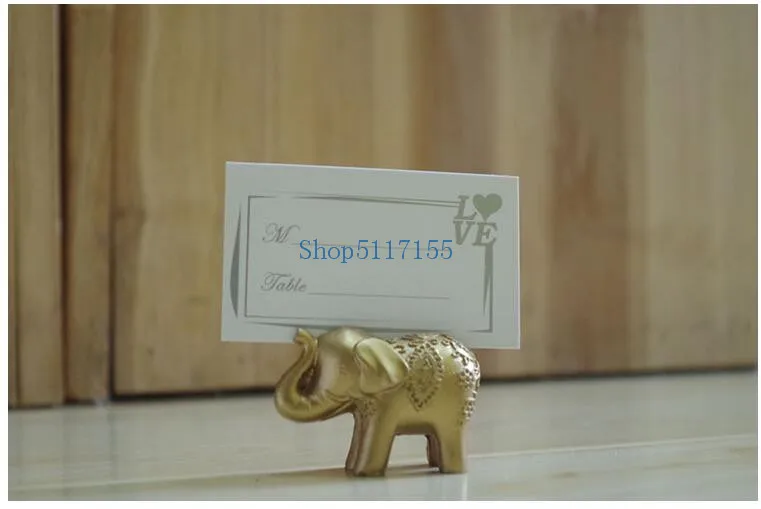 100 шт. золотые на удачу слоны держатели с именем цифрами настольные свадебные
