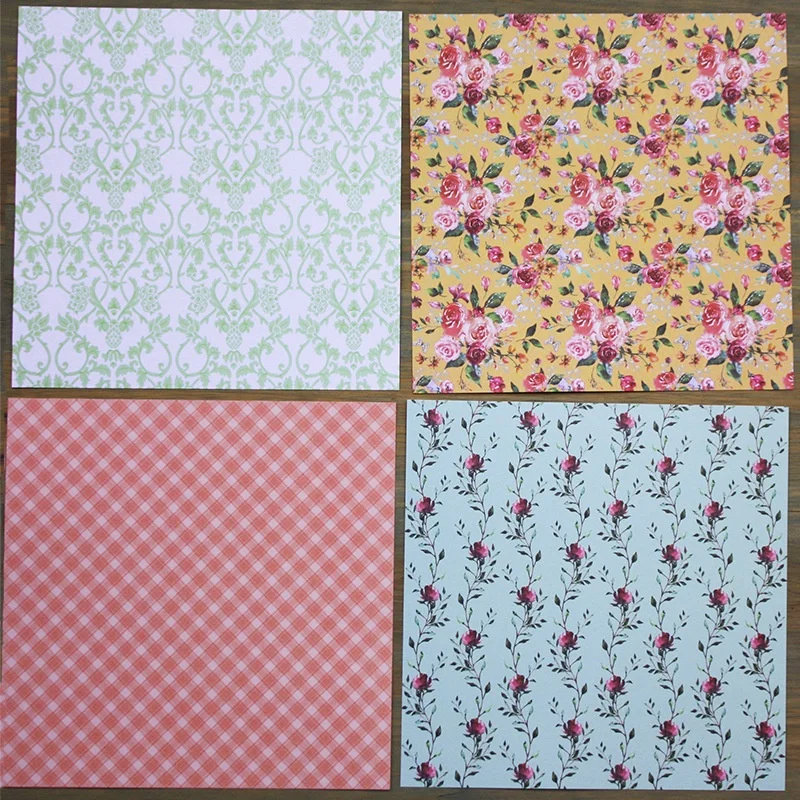 24 листа Цветочные бумажные подкладки режущие штампы искусство фон для