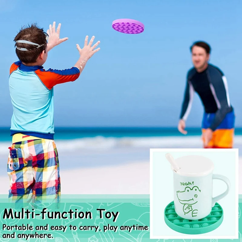 

2 Pcs Adult Kids Funny Antistress Toys Autism Special Needs Stress Reliever Toys Squishy Purple & Green