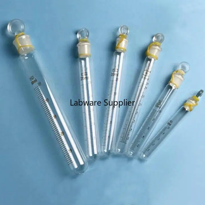 5 шт 25 мл стеклянная трубка круглое дно градация с пробкой градуированная