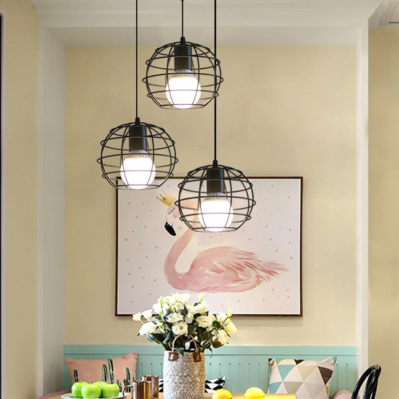 Современная клетка подвесные светильники железный чердак пирамида Подвесная