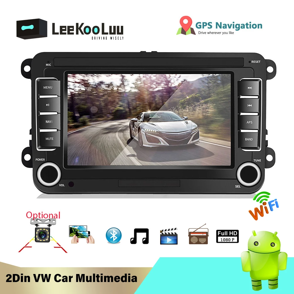 Автомагнитола LeeKooLuu 2 Din Android GPS без DVD для Volkswagen VW golf passat b6 Touran polo sedan Tiguan jetta