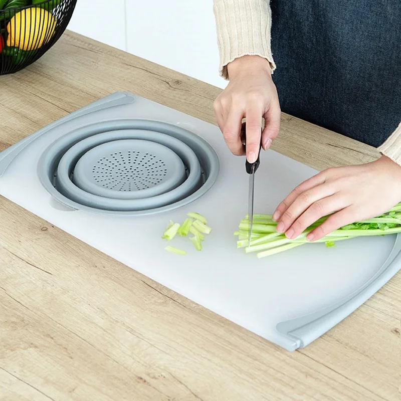 Innovative Multi-Functional 3 in 1 Chopping Board Detachable Folding Drain Basket Sink Cutting Kitchen Tools | Дом и сад