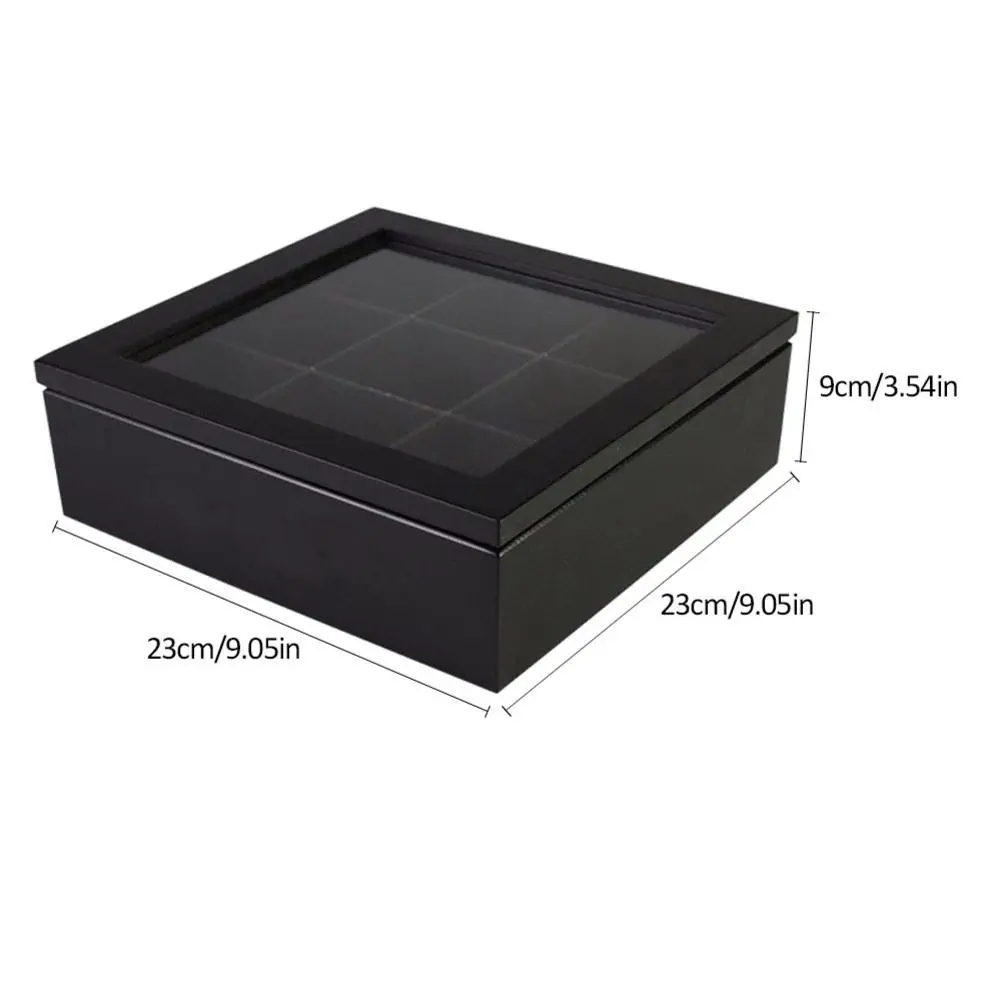 9 отделов деревянная коробка для чая Органайзер чехол хранения Высокое качество