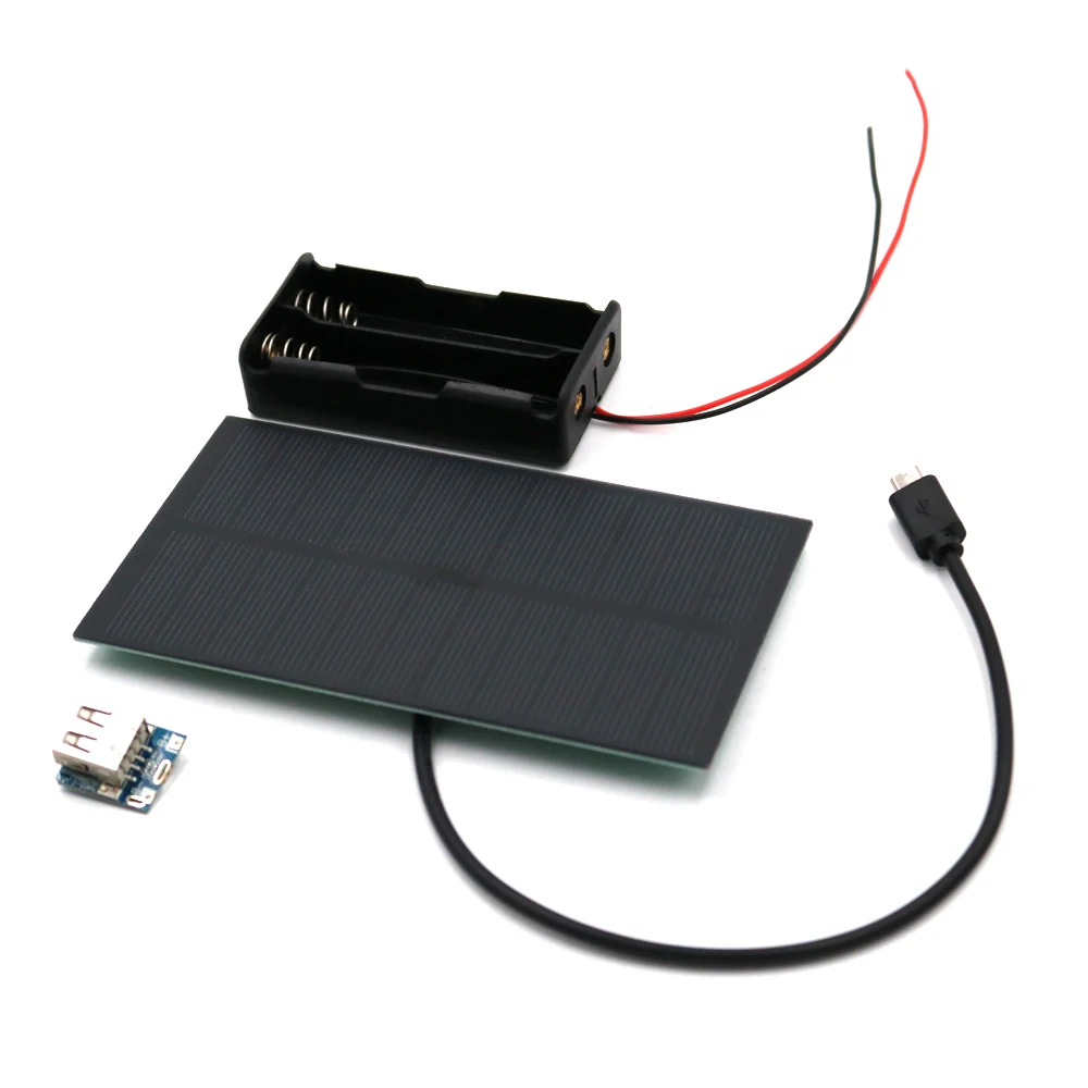 DIY 5V 1 65 W Панели солнечные Мощность банк Батарея коробка 3 7 V Micro USB 2A Boost Mobile 18650