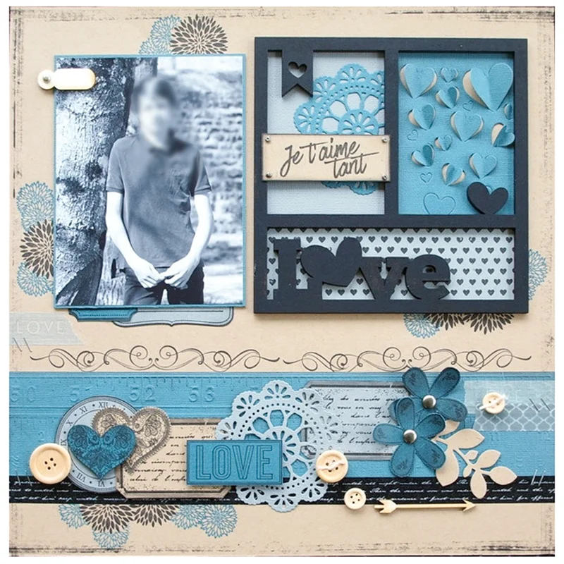 Складные металлические высечки с сердечками для скрапбукинга 2018 ремесленные