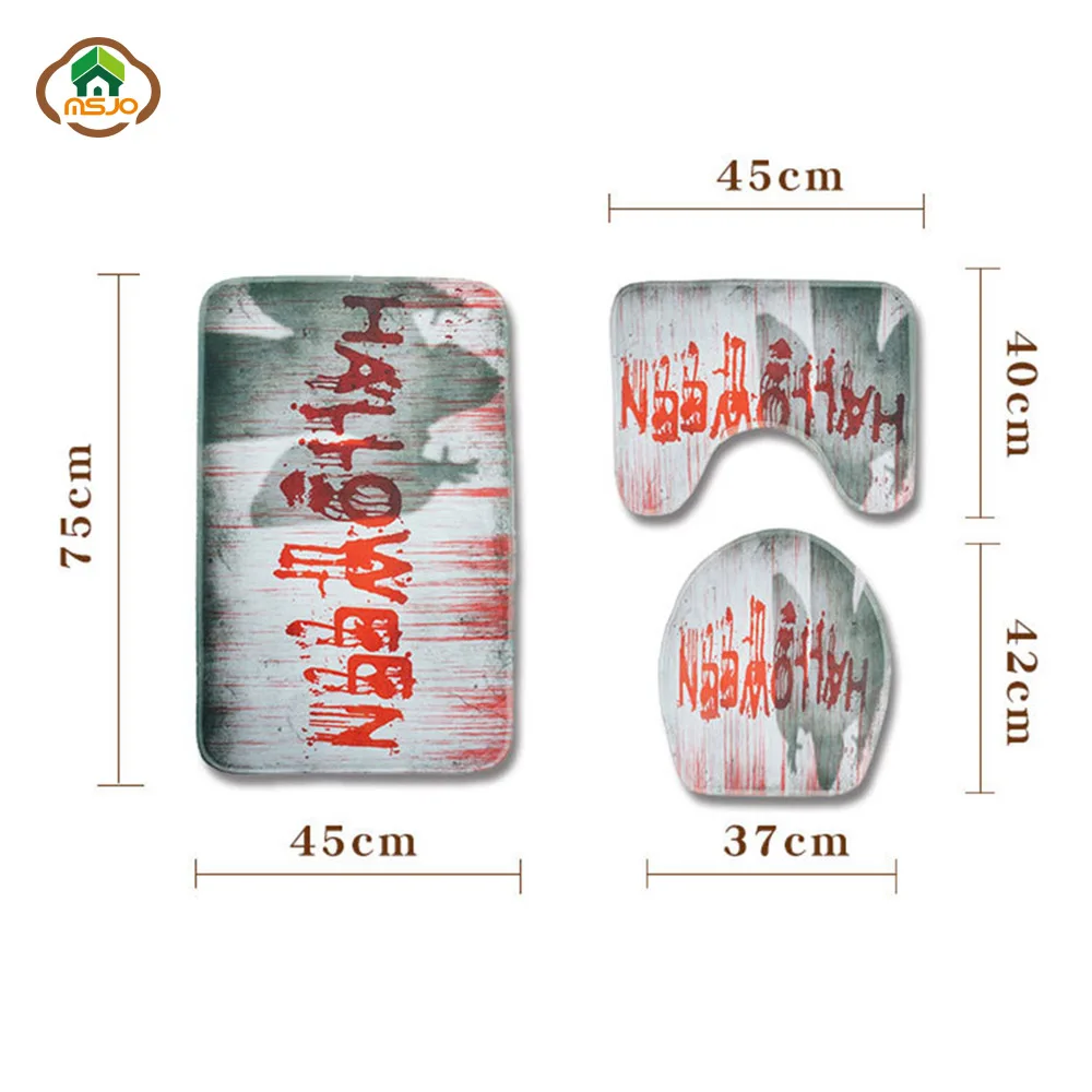 Набор ковриков для ванной комнаты MSJO набор из 3 предметов в стиле Хэллоуина: