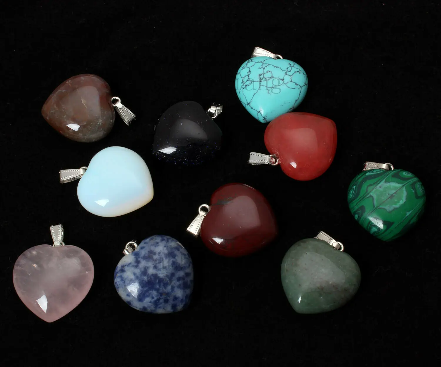 Yingwu Gemstones Natural Heart Shaped Stone Rose Quartz Amethyst Agate Crystal Plump Puffy Love Healing 30mm | Украшения и