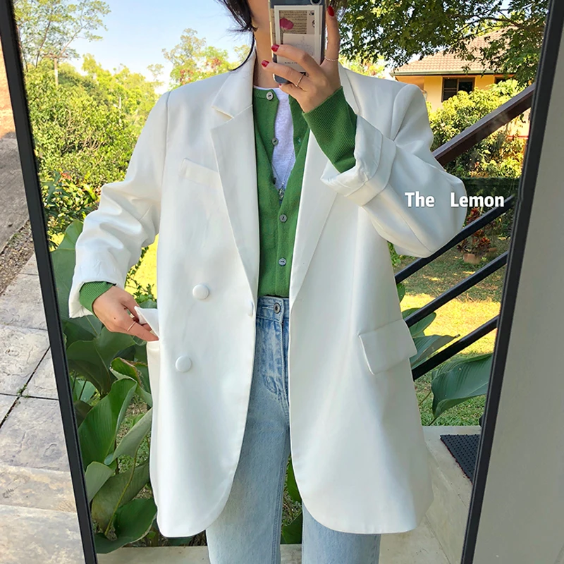 Женский блейзер в Корейском стиле Sungtin винтажная элегантная верхняя одежда для