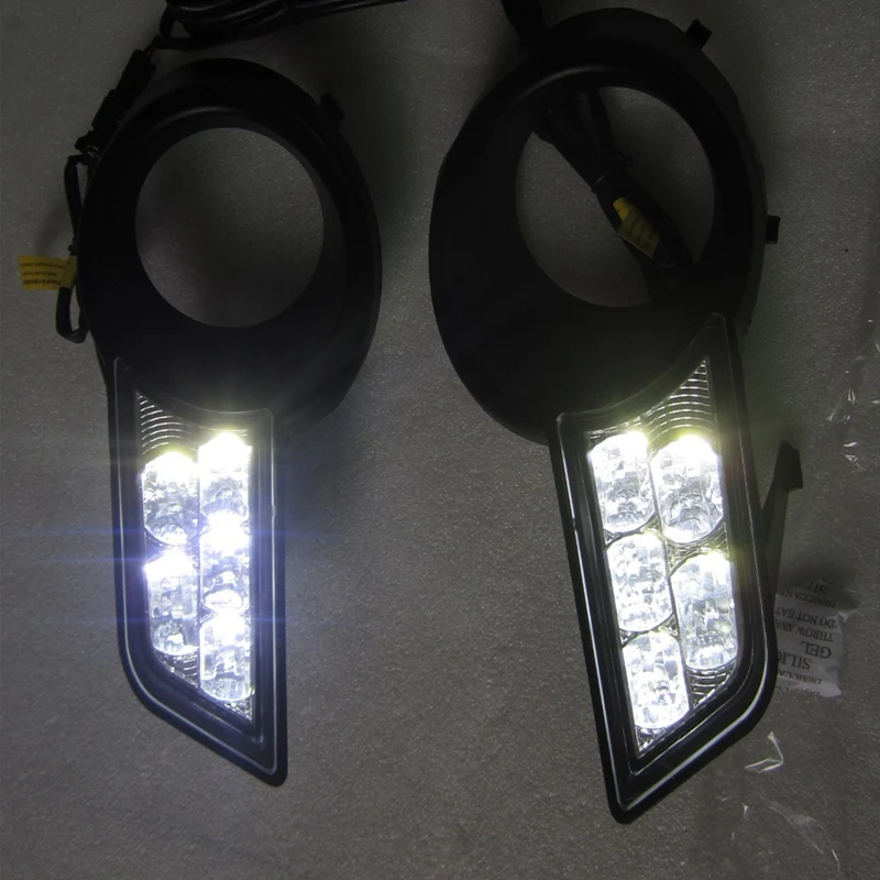 

2Pcs for Toyota Highlander 2009-2011 Daytime Running Light Modified LED Daytime Running Light Front Fog Lamp Frame