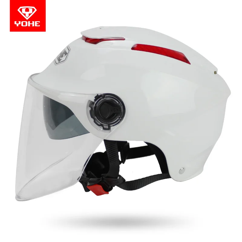 Шлем для мотоциклетного скутера YOHE 365 с двумя линзами полулицевой цвет
