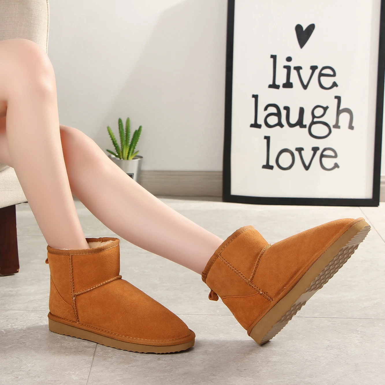 Модные зимние сапоги HABUCKN из натуральной кожи женские высококачественные