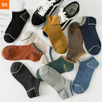 1pair xiaomi youpin fashion socks 2021 new cotton color novelty women man breathable comfortable casual sock autumn