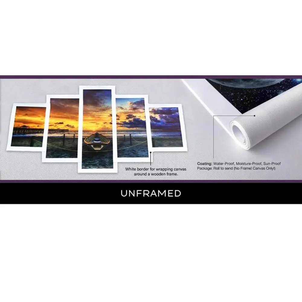 

Unframed Natural Sunrise Landscape Posters and Prints abstract Ocean Seascaple Wall Art Picture for Living Room