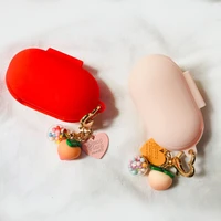 with peach keyring buds headphones case for samsung galaxy buds buds plus case luxury keychain case for galaxy buds plus cover