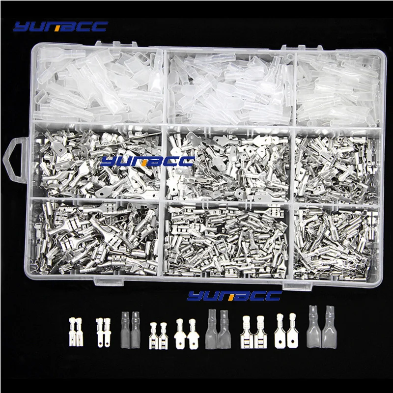 

900PCS Boxed 6.3/4.8/2.8 Insert Spring Insert Sheath Cold Pressing Wiring Plug-in Terminal