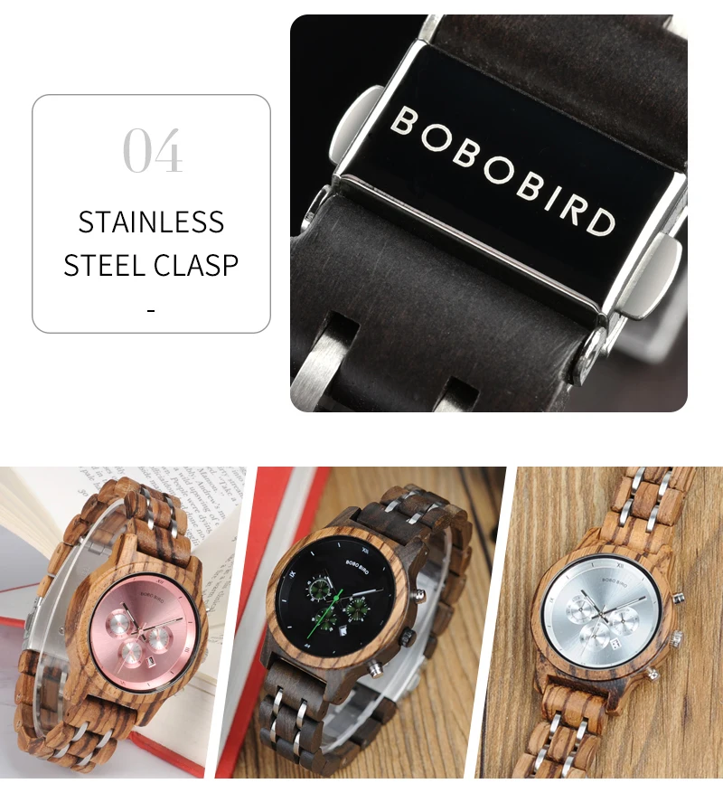 BOBO BIRD Топ люксовый бренд часы для женщин relogio feminino Дата дисплей наручные часы стоп функциональный saat V-P18
