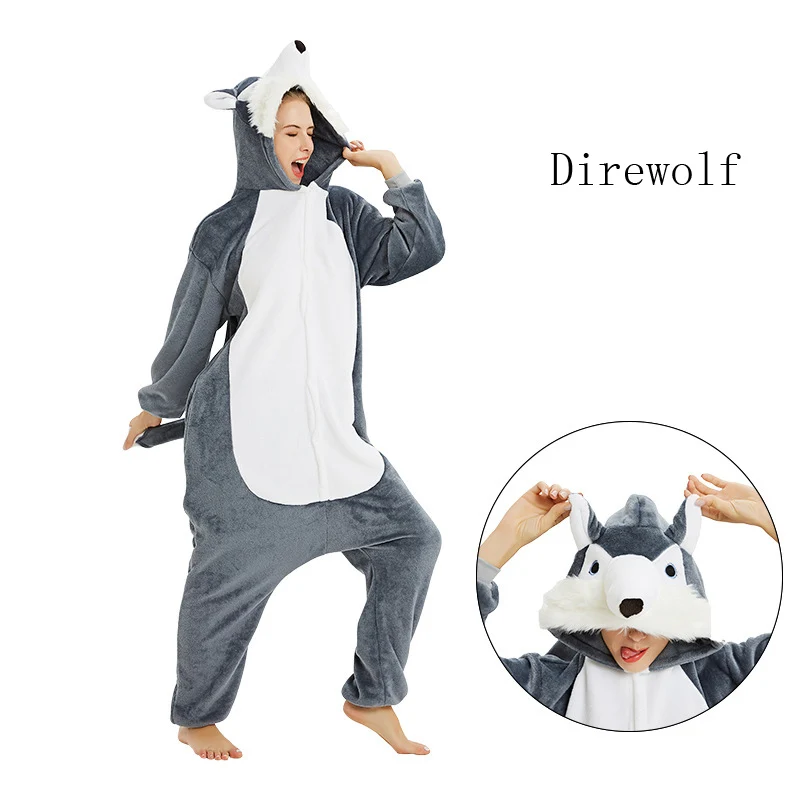 Animal Stitch Unicorn Onesies Adults Teenagers Women Men Pajamas Funny Flannel Warm Soft Overall Onepiece Night Home Jumpsuit |