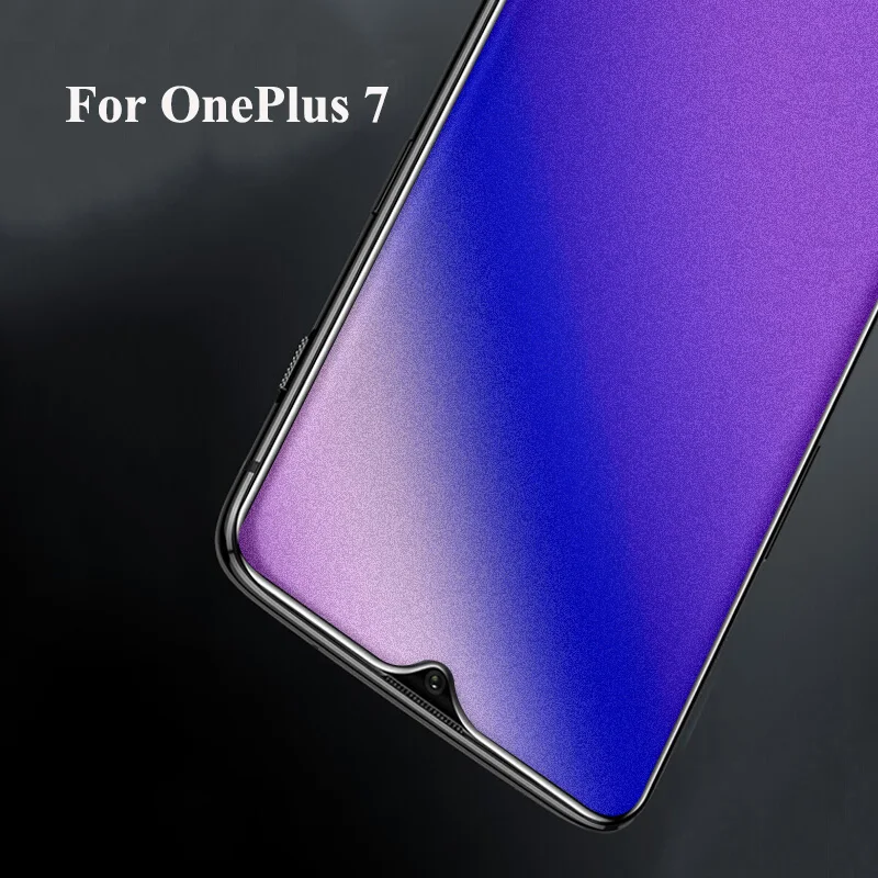 OnePlus 7 Blue Matte UVR полное покрытие матовое стекло для Oneplus 7 5T 6 6T закаленное стекло без отпечатков пальцев Защита экрана One Plus 7 5 6T матовая пленка - Цвет: OnePlus 7 Blue Matte