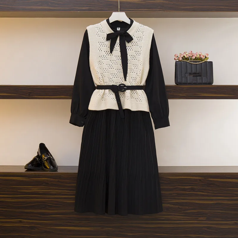 Женский трикотажный комплект из двух предметов HAMALIEL шифоновое плиссированное