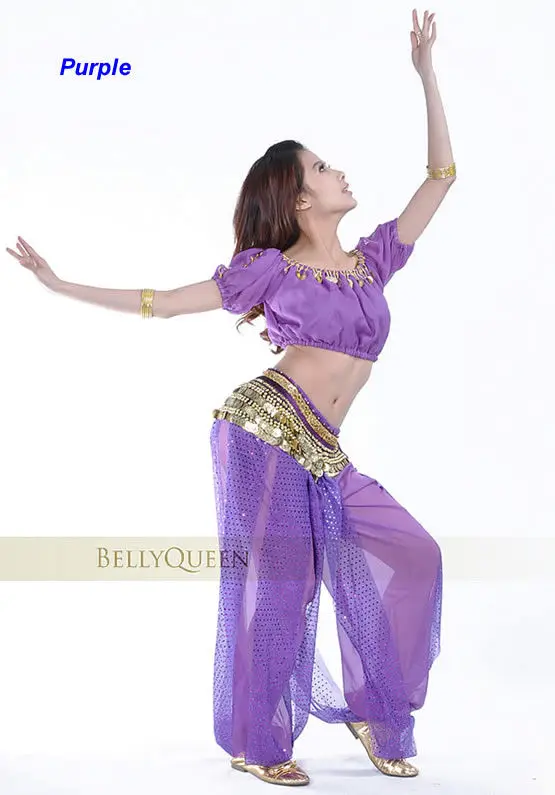 

24BC Sexy Belly Dance Costume Lantern Top + Sequin Balloon Bloomers trouser & Pant