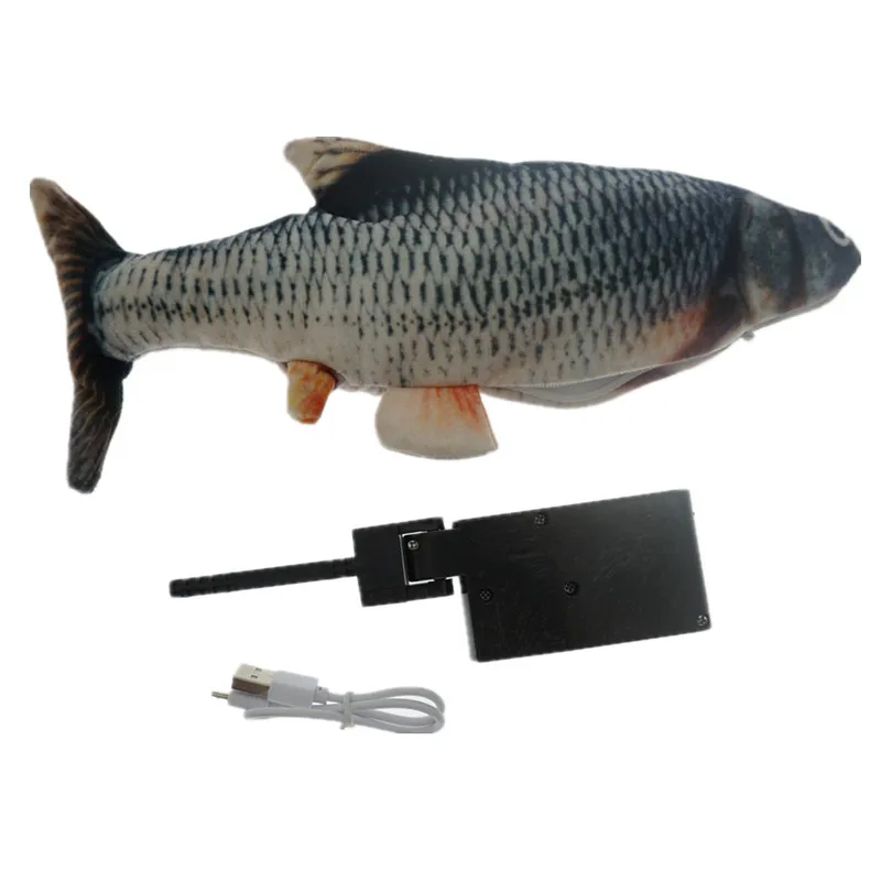 

30CM Cat Toy Fish USB Electric Charging Simulation Dancing Jumping Moving Floppy Fish Cat Toy Electronic Fish For Cats Toys
