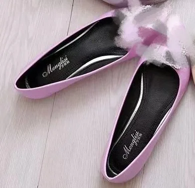 Purple pu pointed Туфли на плоской подошве с украшением в виде кристаллов, стразы, цветы; замшевые, сатиновые туфли из искусственной кожи; цвет на заказ; большие размеры 43; вечерние туфли - Цвет: Purple pu pointed