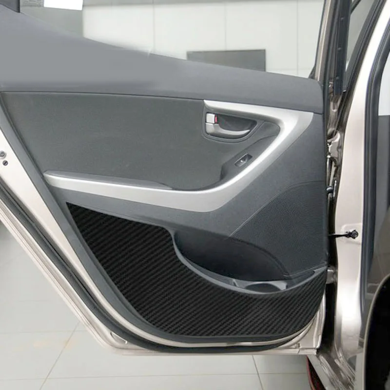4 шт. для HYUNDAI ELANTRA- дверь анти kick pad защитная пленка анти грязный углеродного волокна шаблон стикер