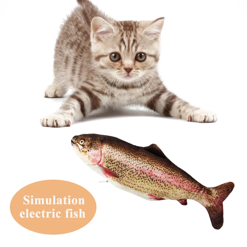 

Electric Simulation Fish Cat Toy Rechargeable Pet Cat Interactive Stuffed Plush Teasing Toys for Cat Juguetes para gatos peces