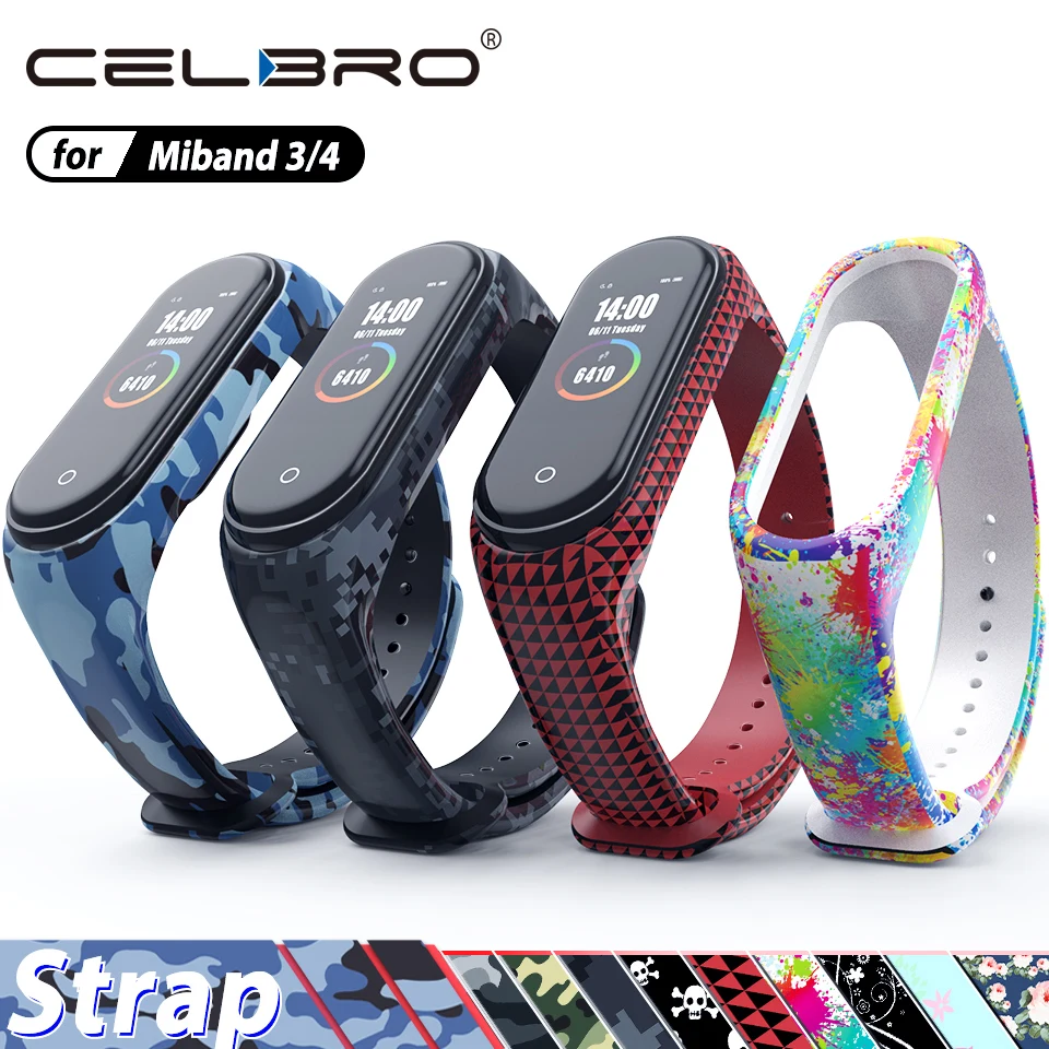 Силиконовый браслет для Xiaomi Mi Band 4 3 ремешок Камуфляжный браслет сменный ремешок для часов Ремешок для Xiaomi Mi band 4 Band 3 NFC ремень