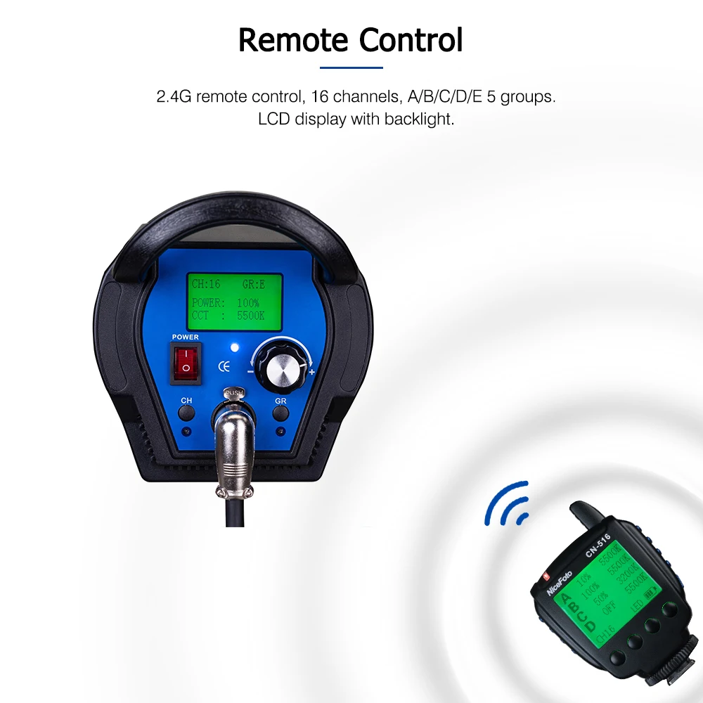NiceFoto HA 3300B 330W CRI 97 + 36000LM 5500K дневное освещение COB Светодиодное для видеосъемки