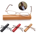 Компактные портативные легкие очки с защитой от синего света для мужчин и женщин с зажимом для ручки Чехол для очков для чтения