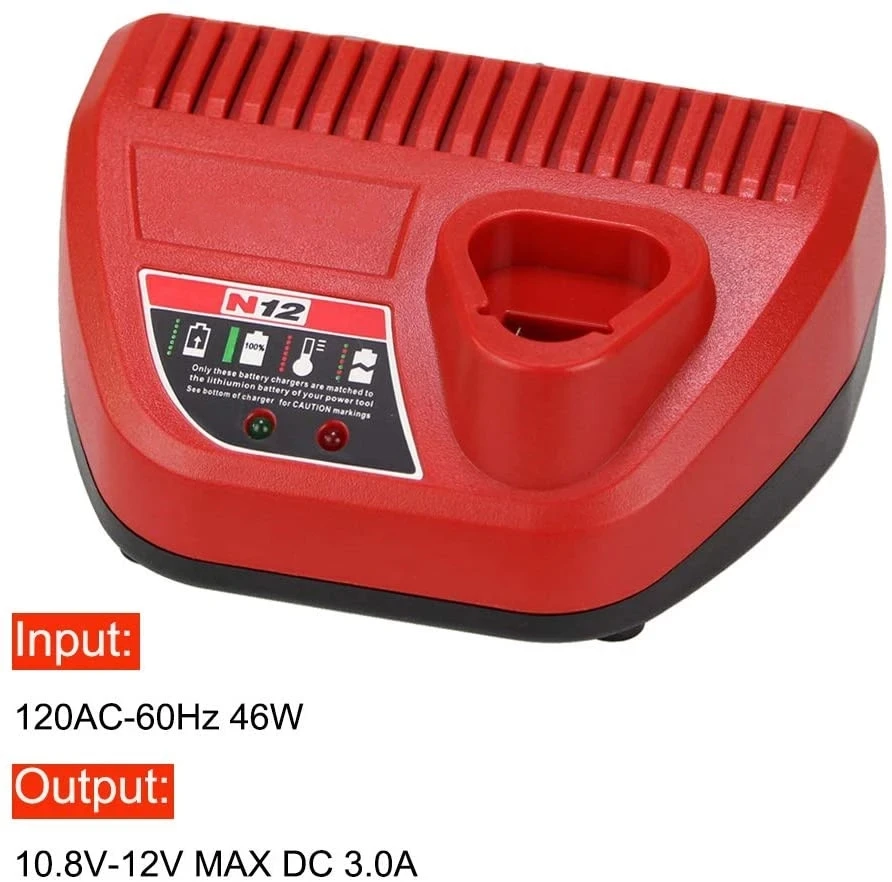 Зарядное устройство для литий-ионных аккумуляторов Milwaukee M12 10 8 V 12V 3.0A N12 48-59-2401