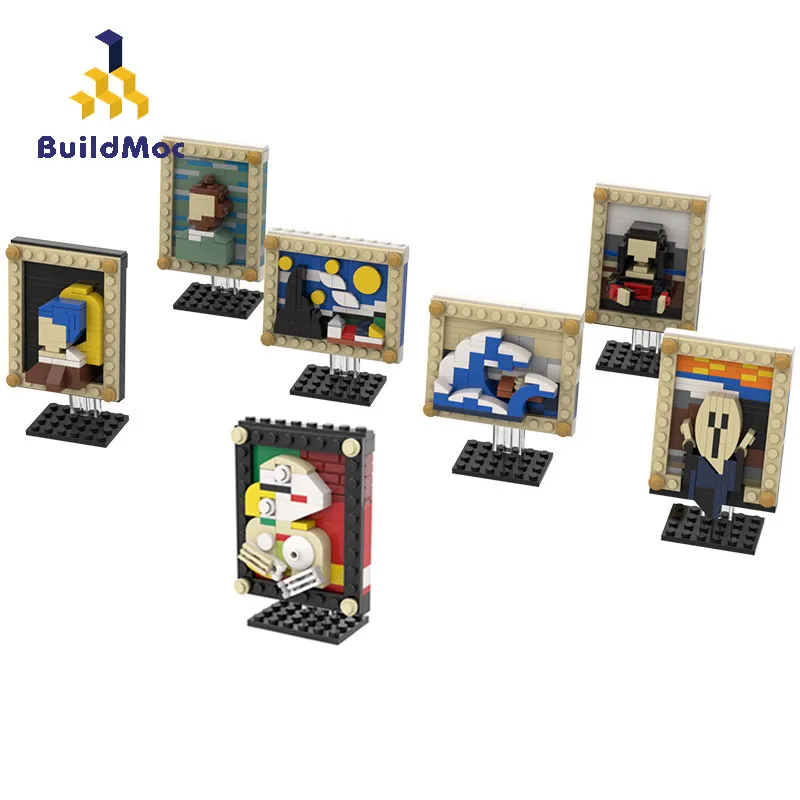 

Creative DIY Art Van Gogh Self Portrait Painting Building Blocks Model Brick Sketches Educational Kids Toys Gifts MOC