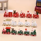 Рождественский поезд, окрашенный Рождественский подарок, Санта-Клаус, украшение для комнаты, рождественские необходимые товары, рождественские украшения