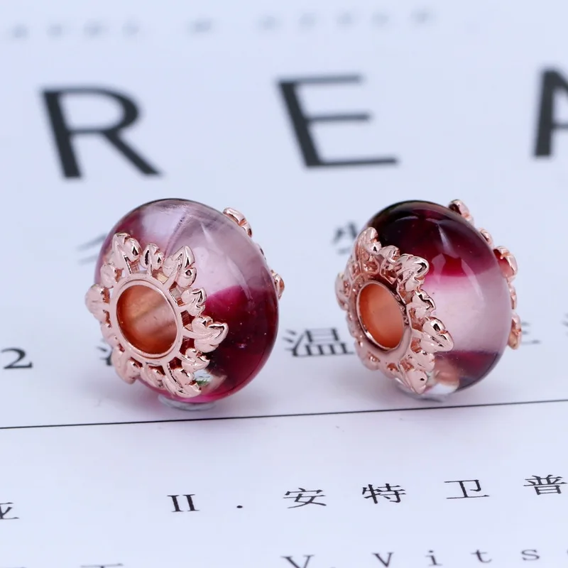 2019 новый оригинальный 925 стерлингового серебра розового цвета муранского стекла