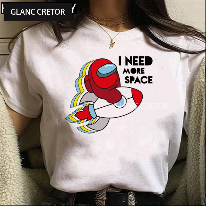 

New Game Among Us T Shirt Cartoon Graphic Tees Women Kawaii Summer Tops Funny Harajuku T-shirt Unisex Fashion Tshirt Femme