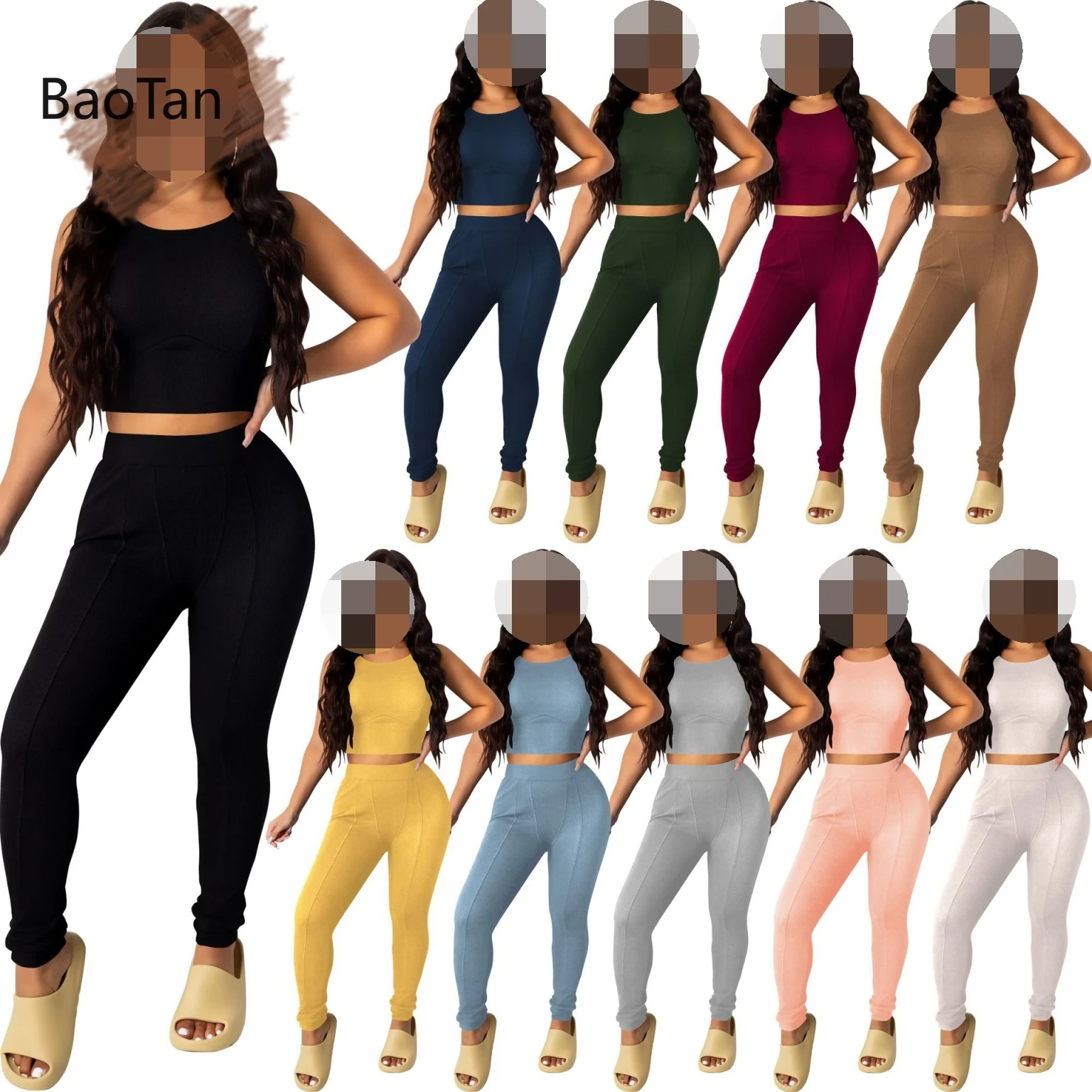 

Two Piece Outfits for Women Summer 2 Piece Set Women Sleeveless Casual Jogging Suits Tracksuit Sweatsuits Solid