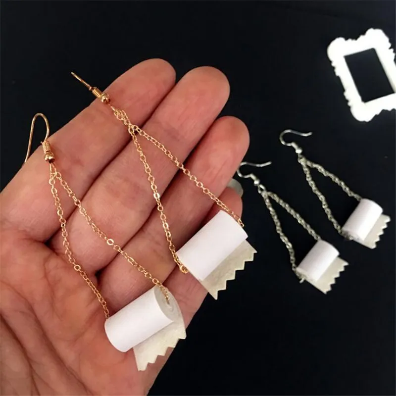 1 пара забавных милых рулонных бумажных круглых висячих сережек для женщин DIY