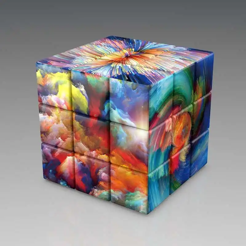 

Fireworks Custom Magic Cube 3x3x3 UV Print Professional Speed Puzzle Neo Cubo Magico Stickerless Educational Toys for Children