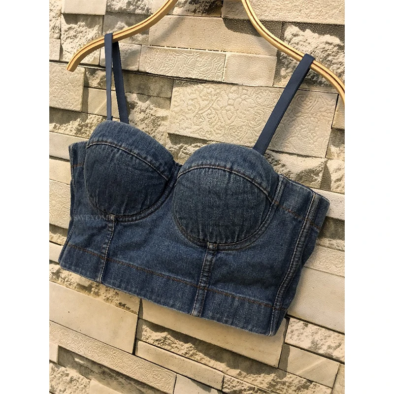 Женский короткий джинсовый топ в ковбойском стиле пикантный из хлопка летний