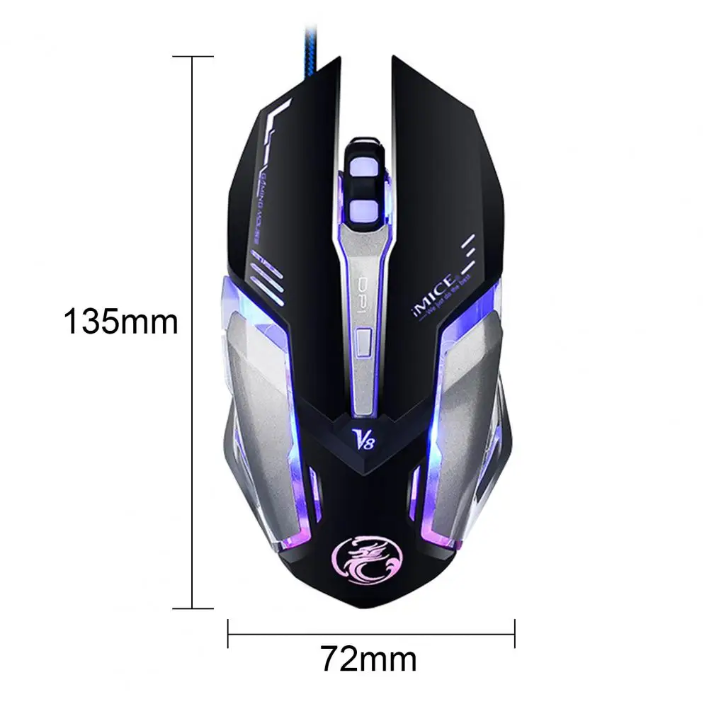 

Wholesale IMICE V8 Optical Mouse Professional Gaming Chip Ergonomic Design ABS Computer Mouse with Breathing Light for Computer