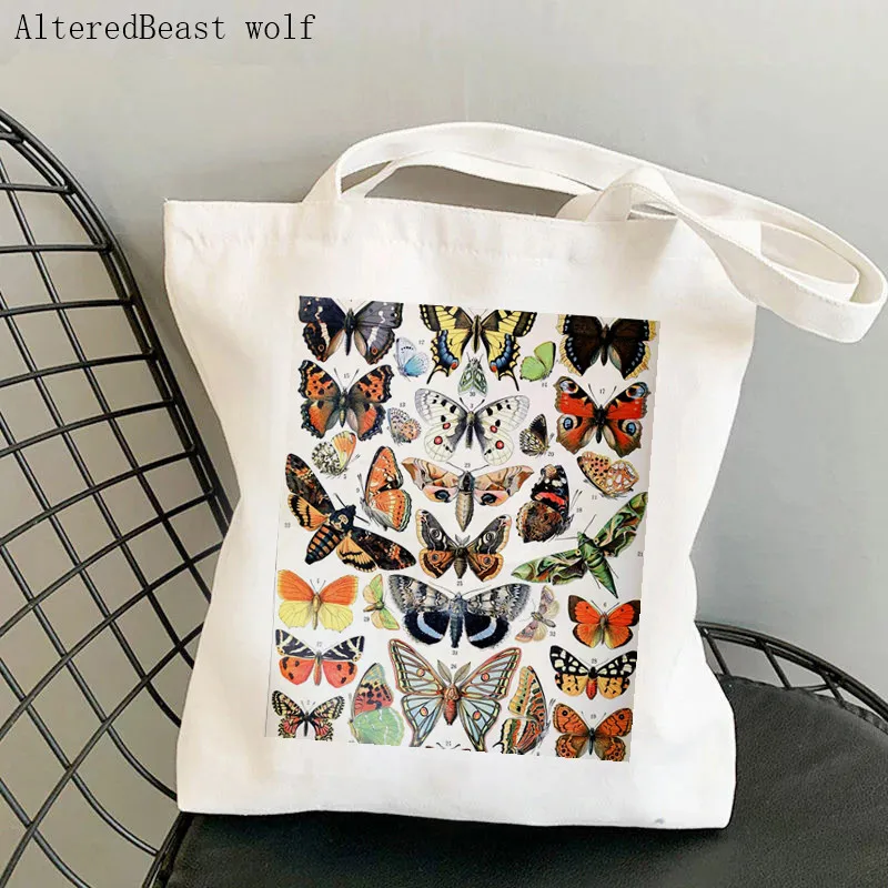 

Женская милая сумка с принтом бабочки, Холщовая Сумка для шоппинга в стиле Харадзюку, женская сумка-тоут