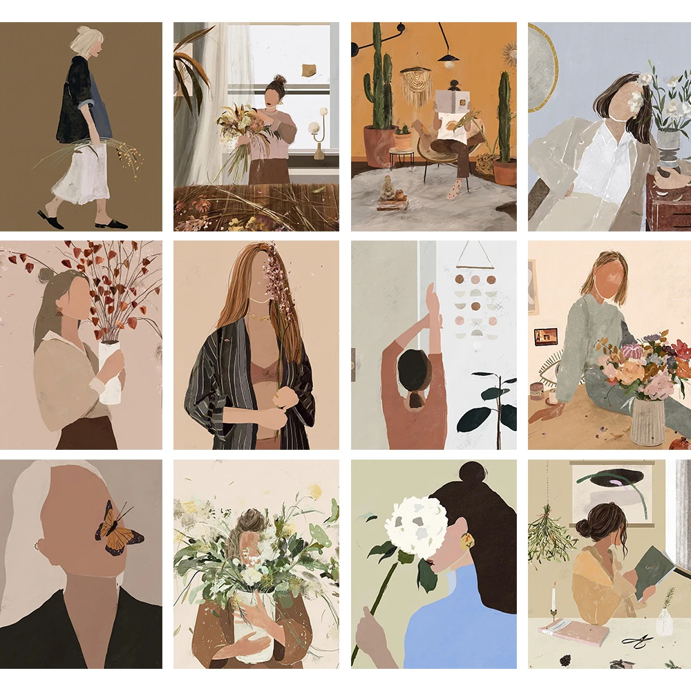 

Faceless People Illustration DIY Painting by numbers Hand-Painted Home Wall Decoration Unique Gift