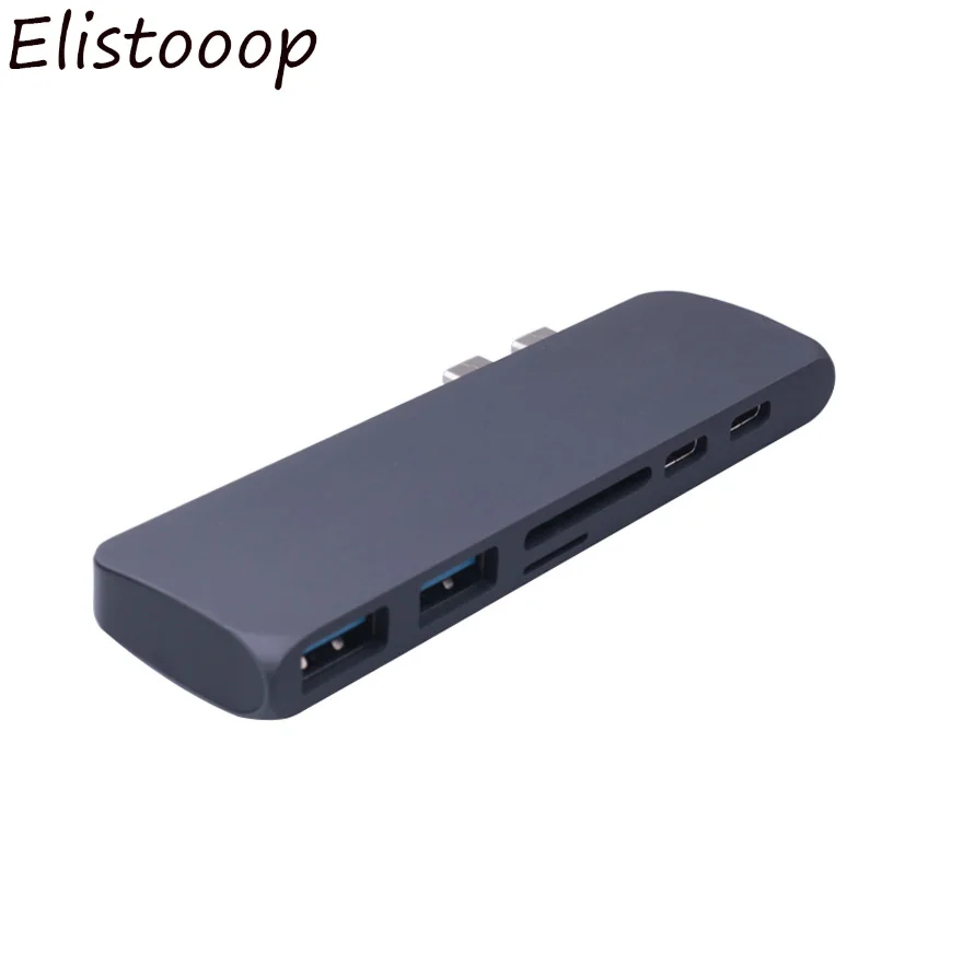 Тип-C концентратор USB сдвоенный C до 4K HDMI адаптер Thunderbolt 3 Dual 1 данных TF/SD/USB PD для MacBook