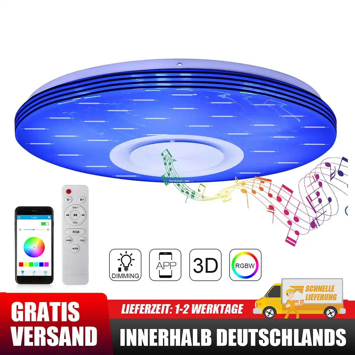 

40CM 200W Modern RGB LED Ceiling Lights Home Lighting APP bluetooth Music Light Bedroom Lamps Smart Ceiling Lamp+Remote Control