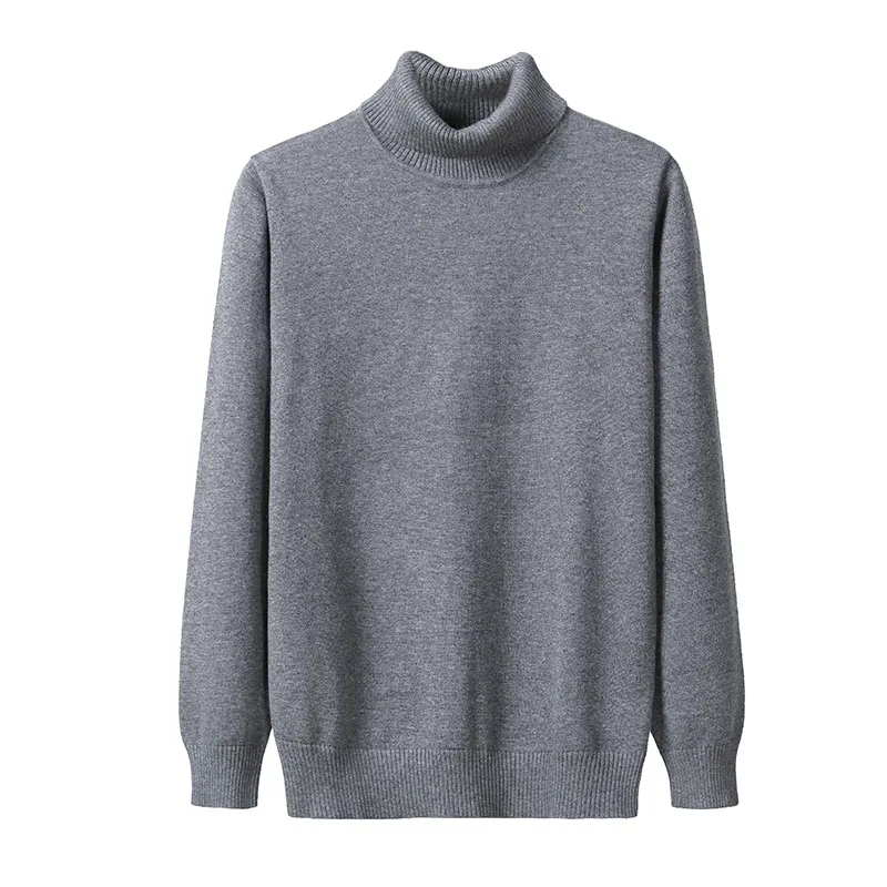 Мужской теплый Трикотажный свитер с высоким воротником длинным