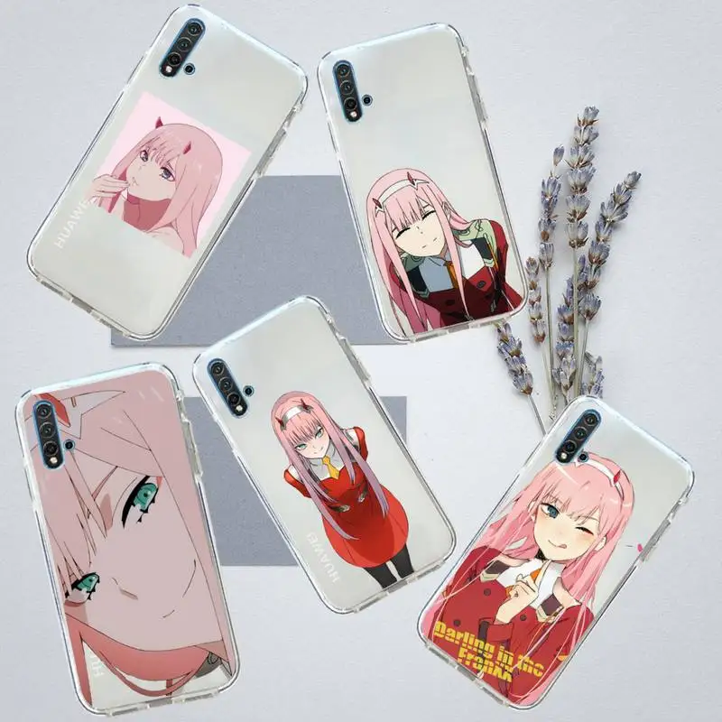 

Zero Two Darling in the FranXX Anime Phone Case Transparent for Huawei honor P mate 40 20 30 10 50 i 9 x mate pro lite 8a