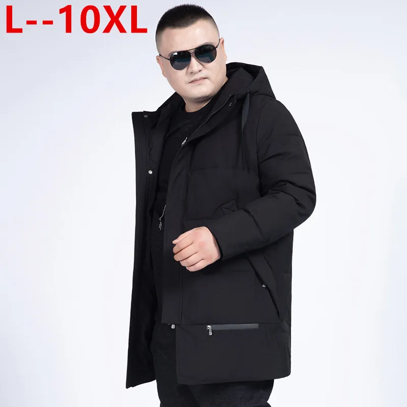 

10XL 8XL Winter Men's Thick Jacket Cotton-Padded Mens Coats Casual Hooded Jackets Slim Warm Windproof Coat Men New Parka Outwear