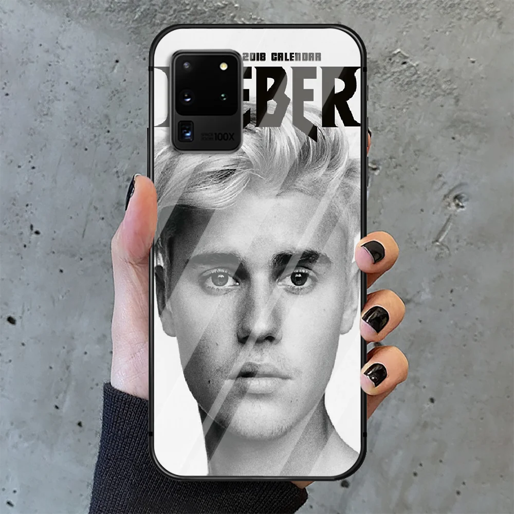 

Justin Bieber Phone Tempered Glass Case Cover For Samsung Galaxy S Note 5 6 9 10 10E 20 21 FE Plus Uitra Prime Black Etui
